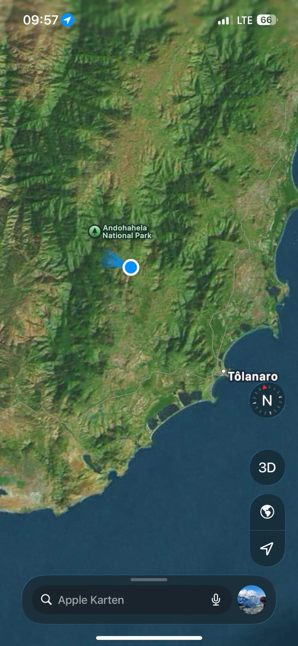The location of the bush village